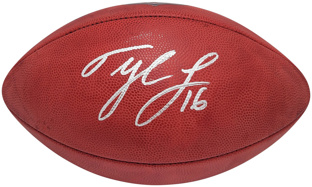 Tyler Lockett Auto Official NFL Leather Colored Shield Football Seahawks