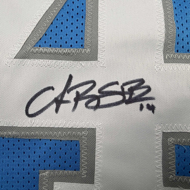 Autographed/Signed Amon-Ra St. Brown Detroit Current Blue Jersey BAS COA