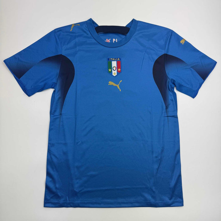 Autographed/Signed Francesco Totti Italy Blue Futbol Jersey Beckett BAS COA