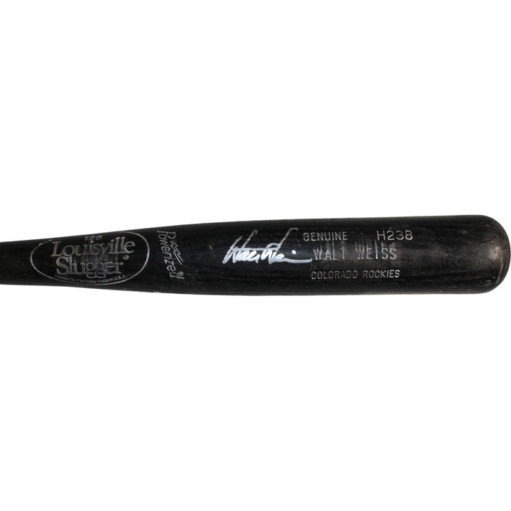 Walt Weiss Autographed Colorado Rockies Game Used LS Broken Black Bat 53926
