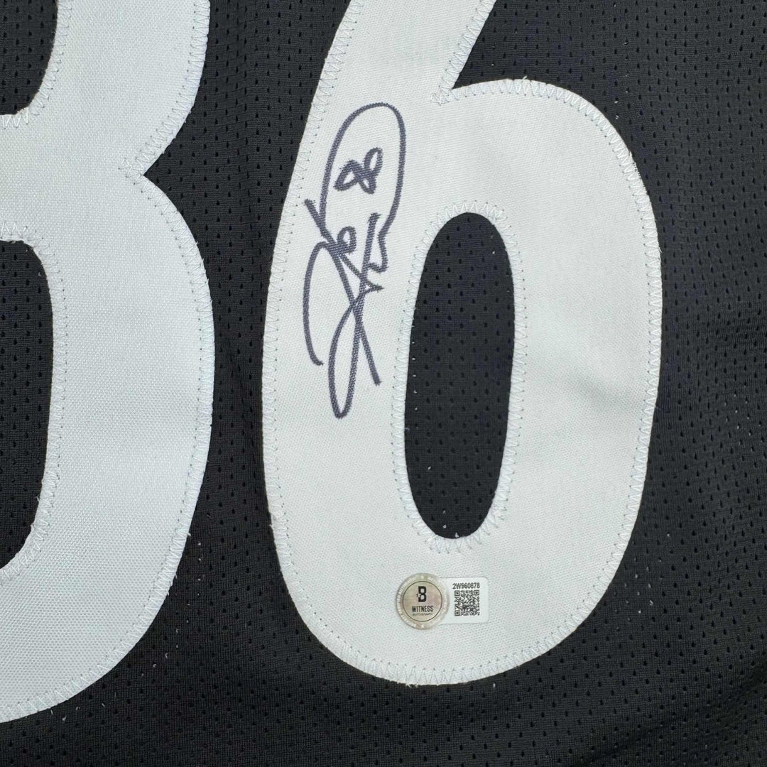 Autographed/Signed HINES WARD Pittsburgh Black Football Jersey JSA COA Auto