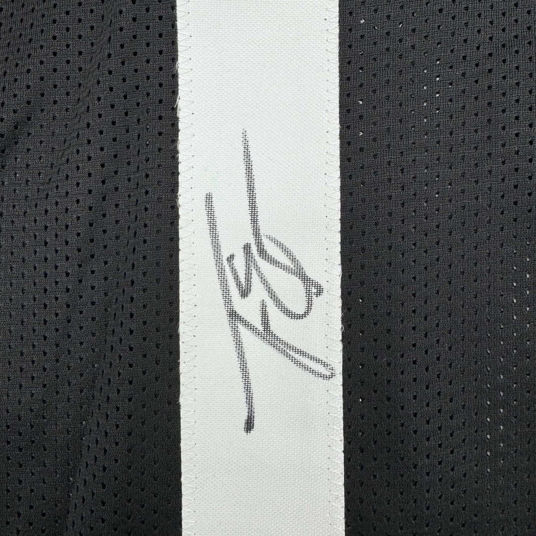 Framed Autographed/Signed Travis Etienne Jr. 35x39 Black Jersey Beckett BAS COA