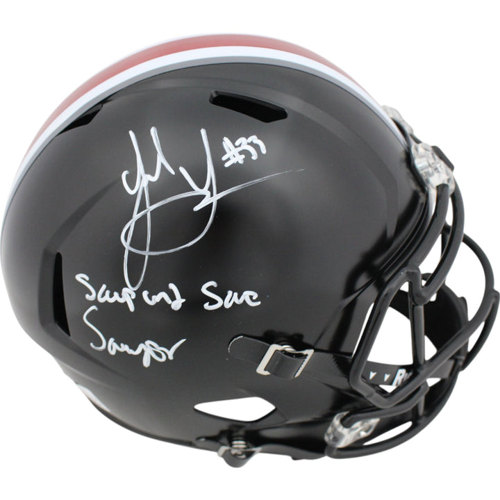 Jack Sawyer Signed Ohio State Buckeyes F/S Helmet Scoop and Score Beckett 49640