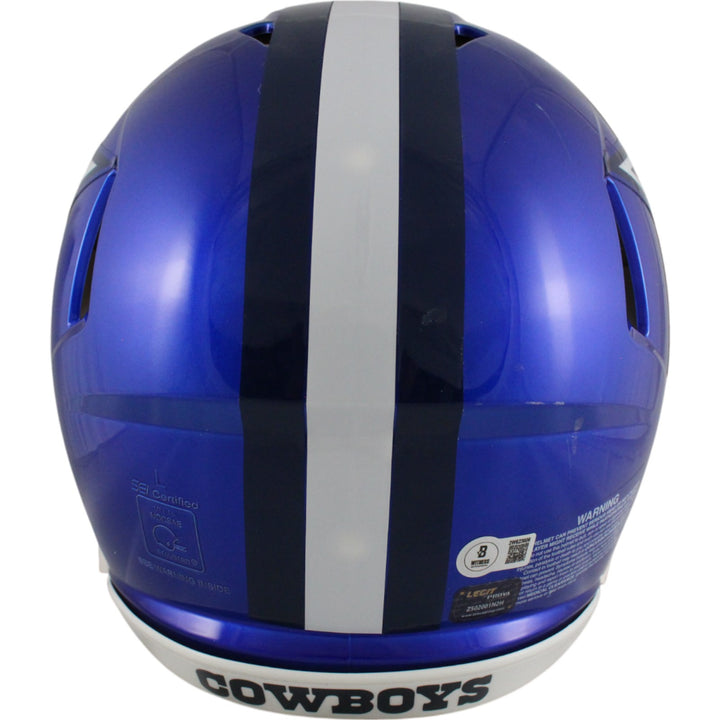 Emmitt Smith Autographed Dallas Cowboys Authentic Flash Helmet Beckett 49570