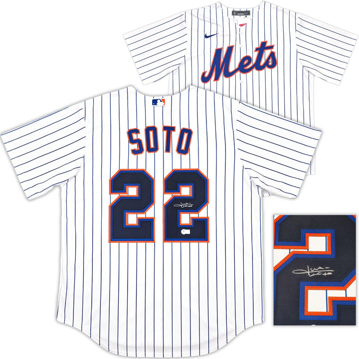 New York Mets Juan Soto Signed White Nike Jersey Size L Beckett