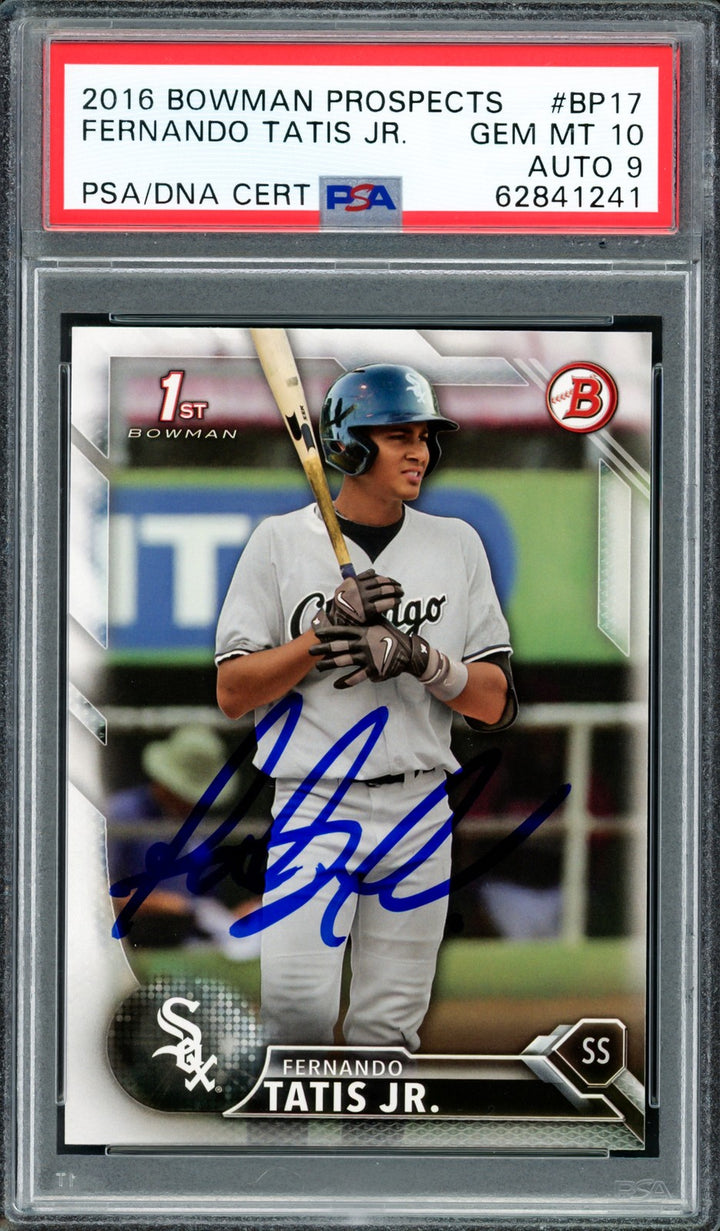Fernando Tatis Jr. Signed 2016 Bowman Prospects RC BP17 PSA 10 Sig 9 PSA/DNA