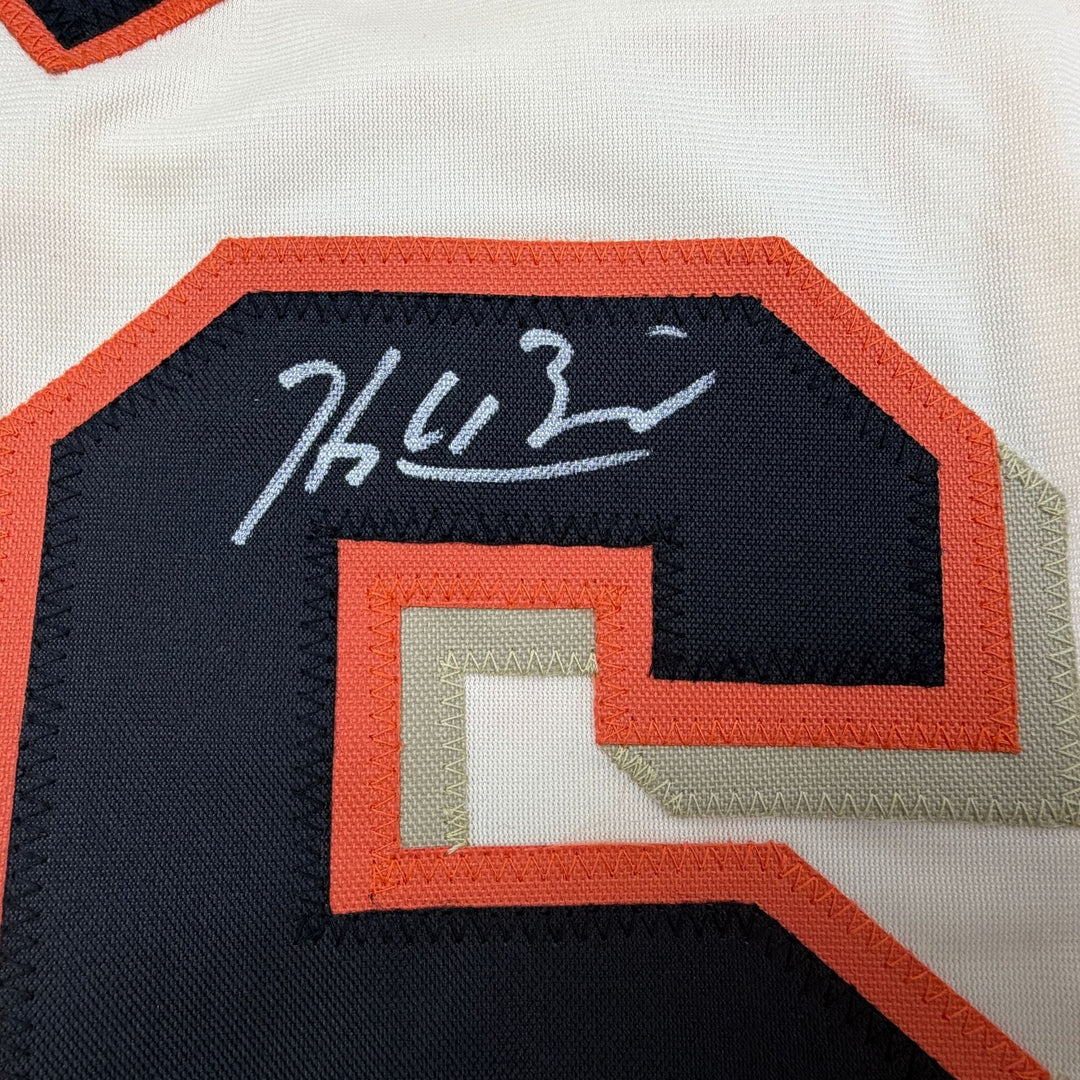 Autographed/Signed Hayden Birdsong San Francisco Cream Jersey Beckett BAS COA