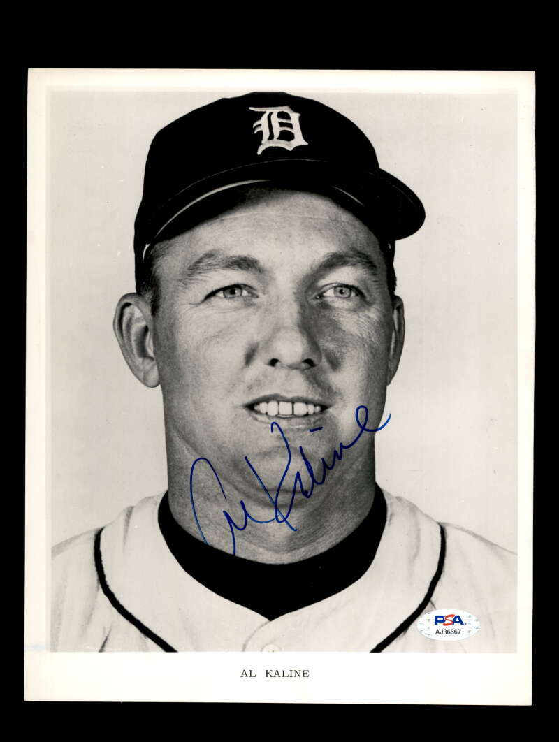Al Kaline PSA DNA Coa Signed 8x10 Photo Tigers Autograph 7
