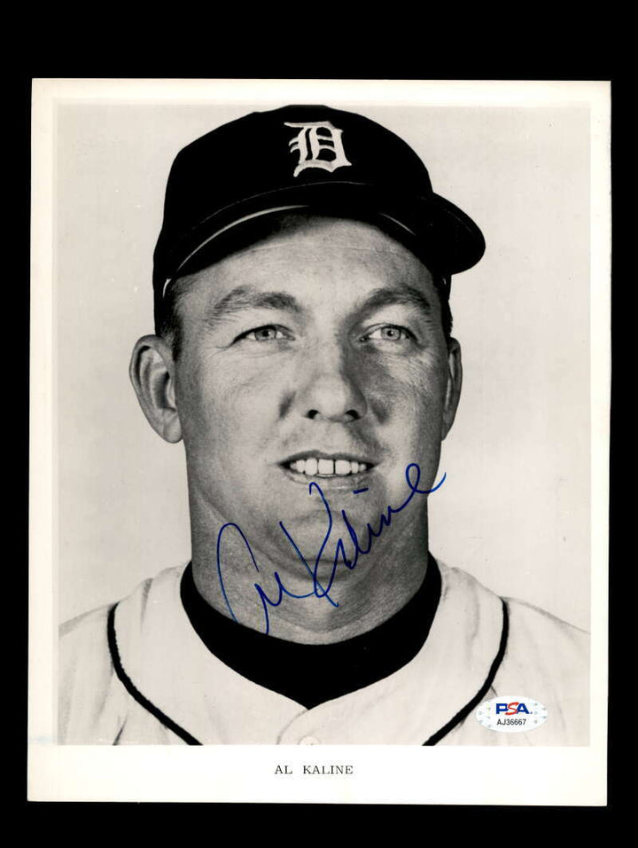 Al Kaline PSA DNA Coa Signed 8x10 Photo Tigers Autograph 7