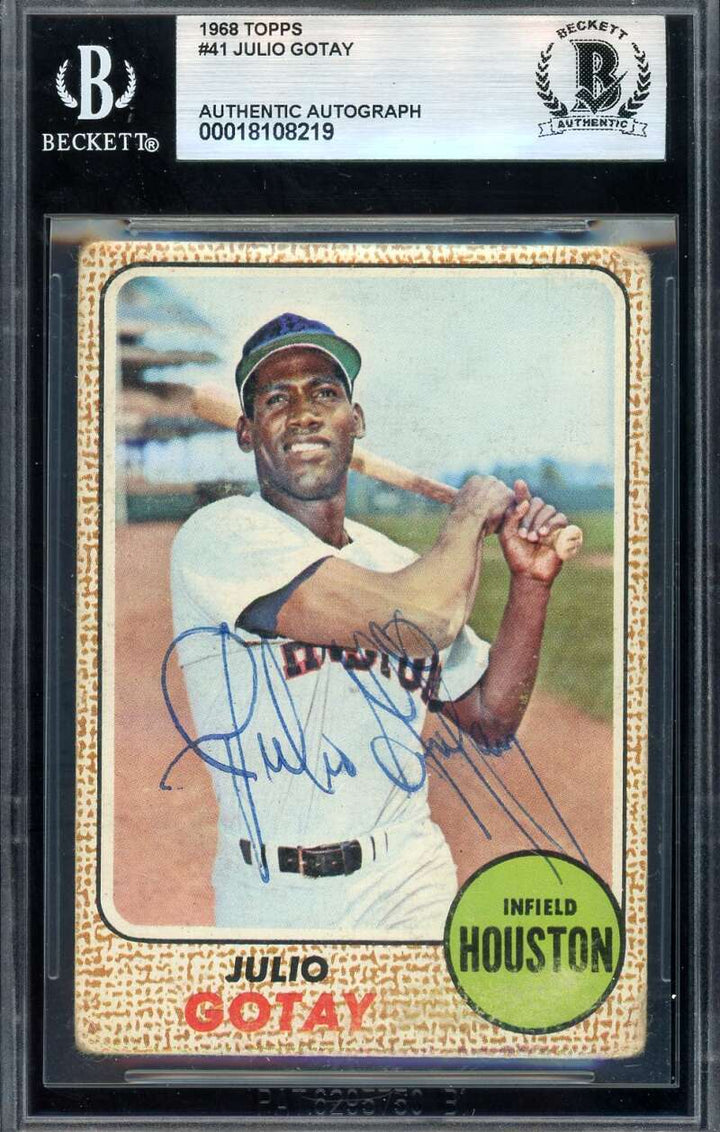 Julio Gotay Beckett BAS Vintage Signed 1968 Topps Autograph
