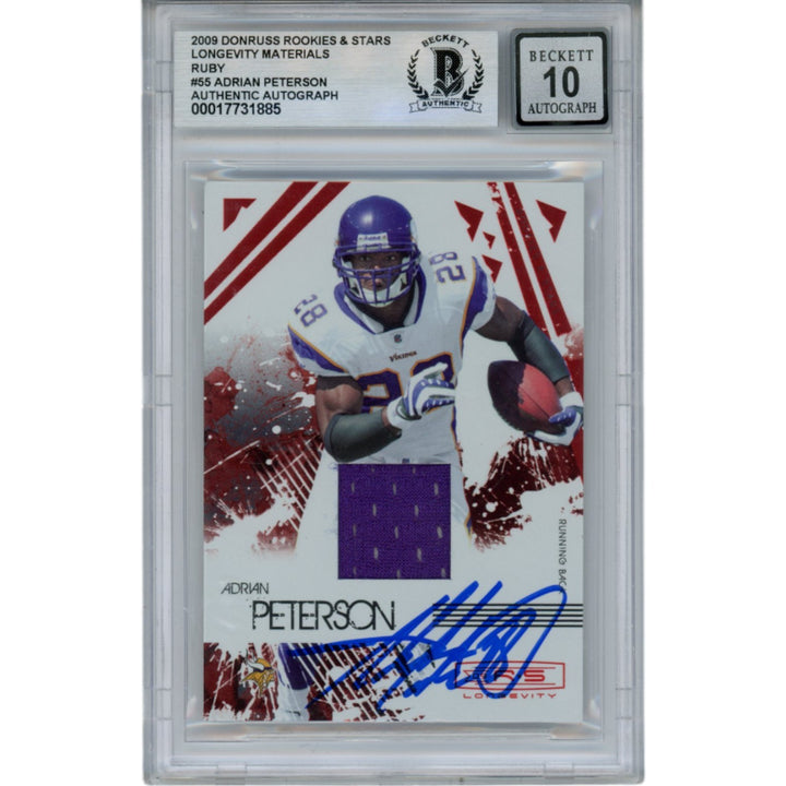 Adrian Peterson Autographed 09 RS Longevity Patch Trading Card Beckett 49815