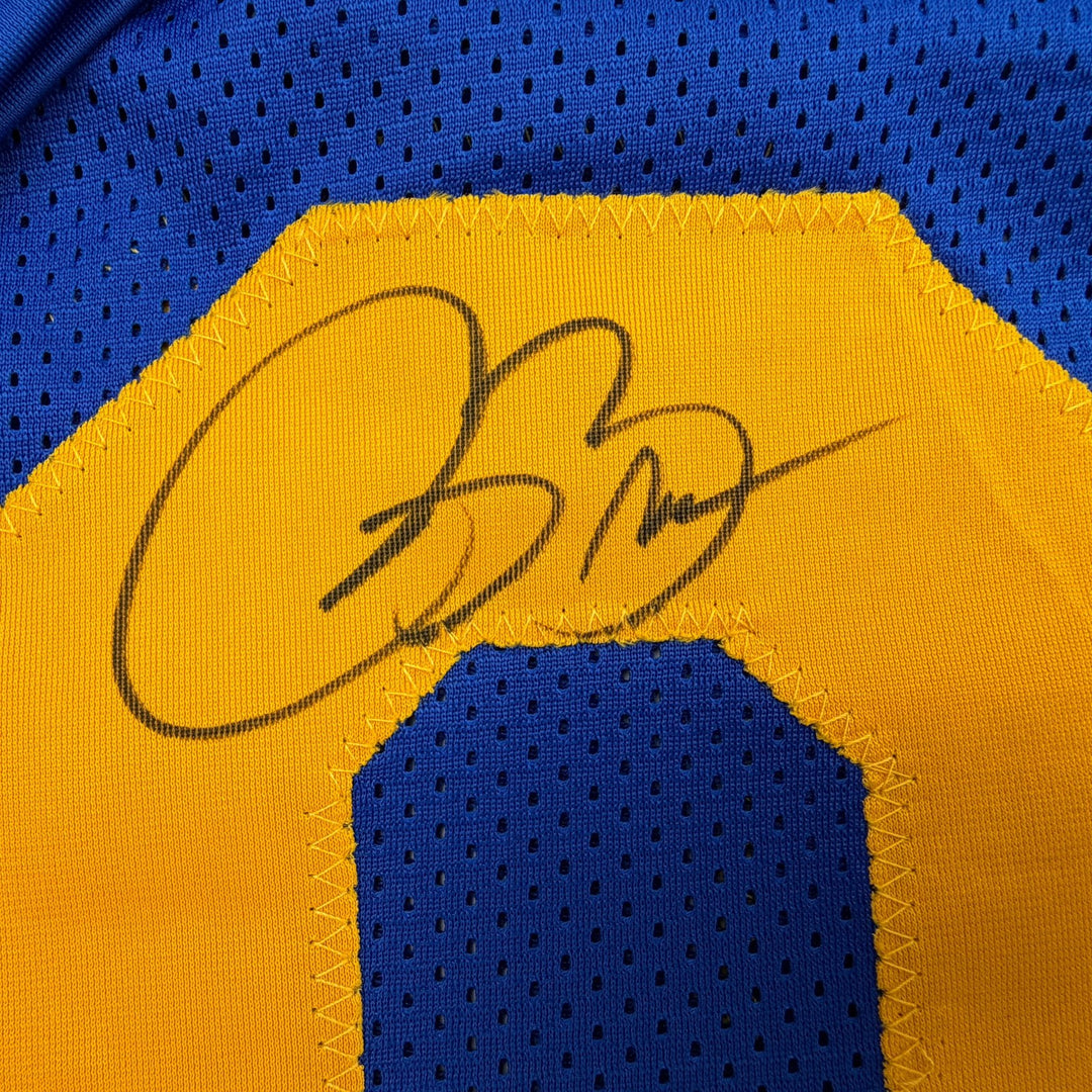 Autographed/Signed Isaac Bruce Los Angeles LA Retro Blue Jersey Beckett BAS COA