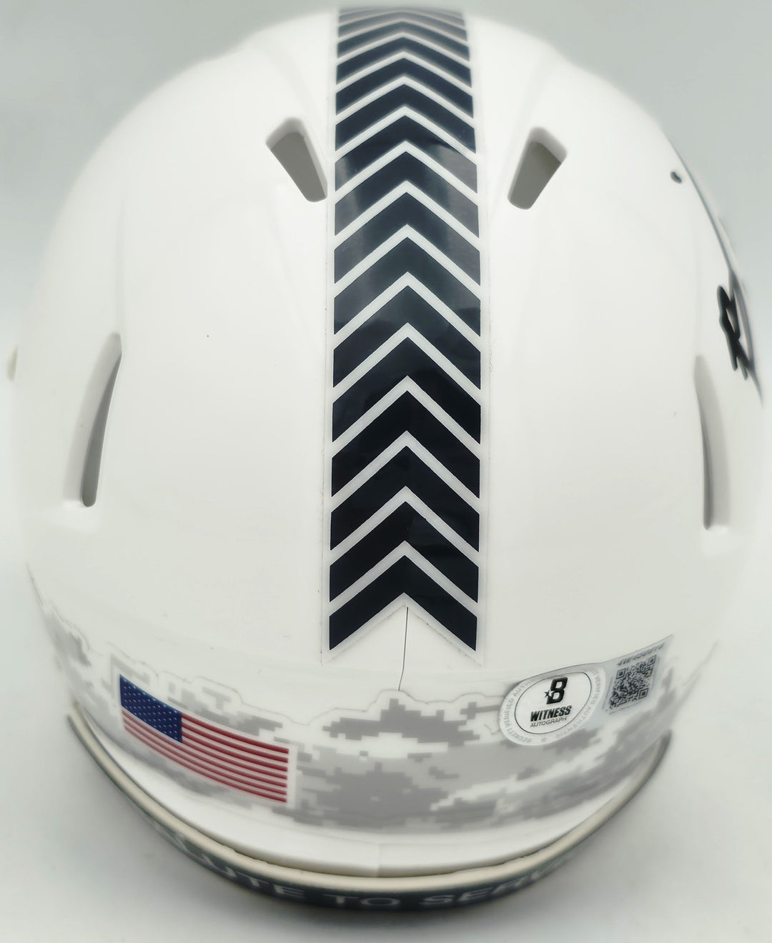 Brian Urlacher Auto Bears White Salute To Service Speed Mini Helmet USA Beckett