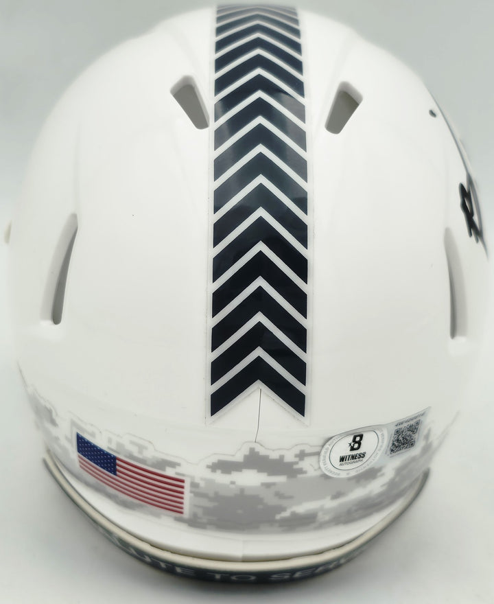 Brian Urlacher Auto Bears White Salute To Service Speed Mini Helmet USA Beckett