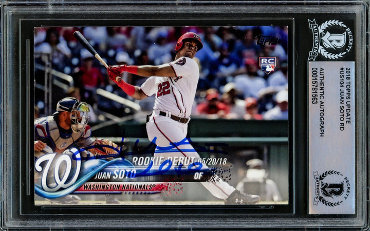 Juan Soto Signed 2018 Topps Update Rookie Card #US104 New York Mets Beckett