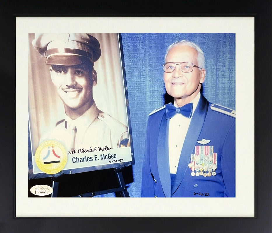Charles E. McGee signed 8x10 Photo Framed - JSA- WWII/Korea/Vietnam/Tuskegee