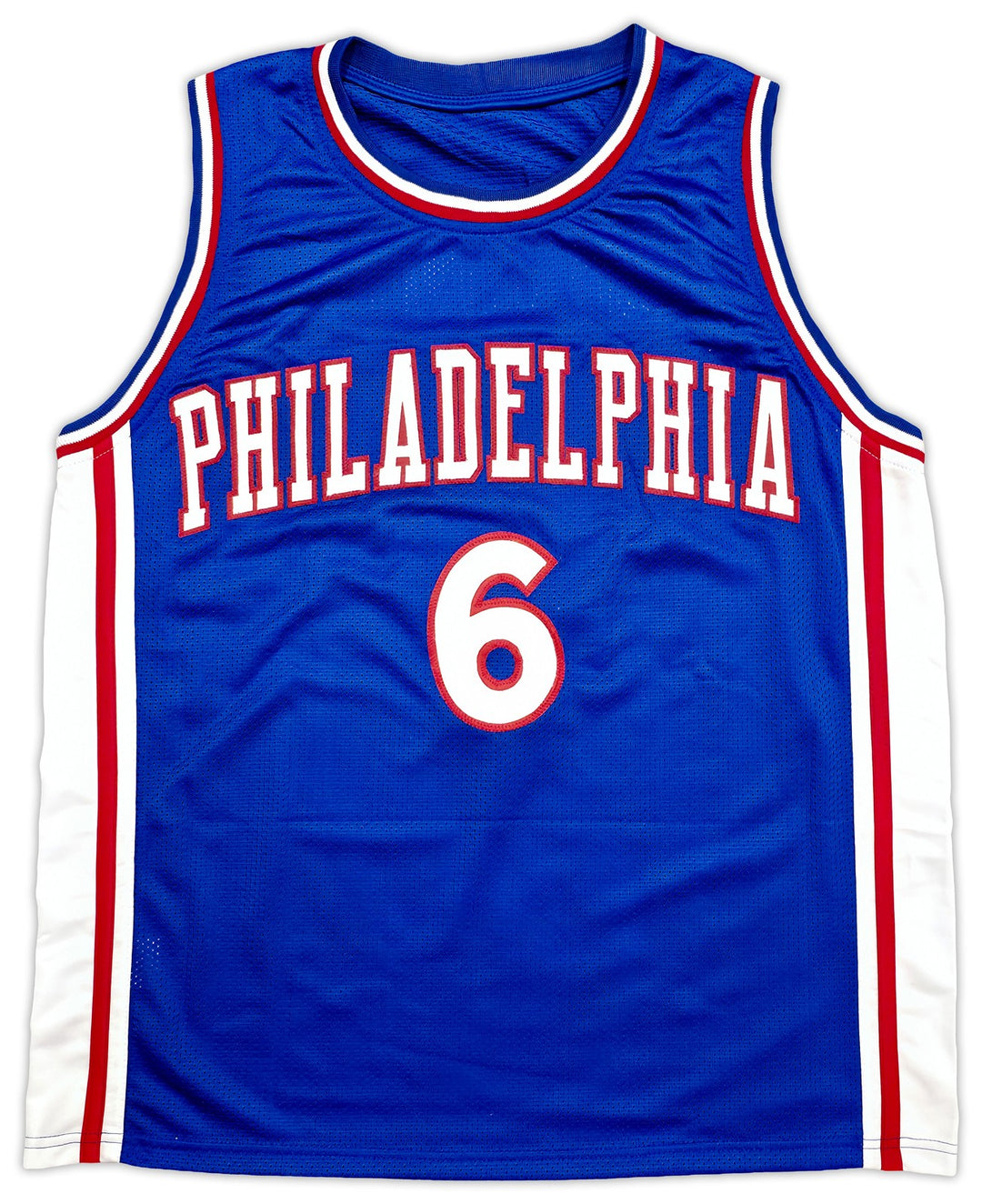 Philadelphia 76ers Julius "Dr. J" Erving Signed Blue Jersey Beckett Witness
