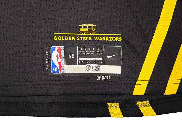 Warriors Stephen Curry Auto Black Nike Swingman City Edt Jersey 48 Wardell BAS