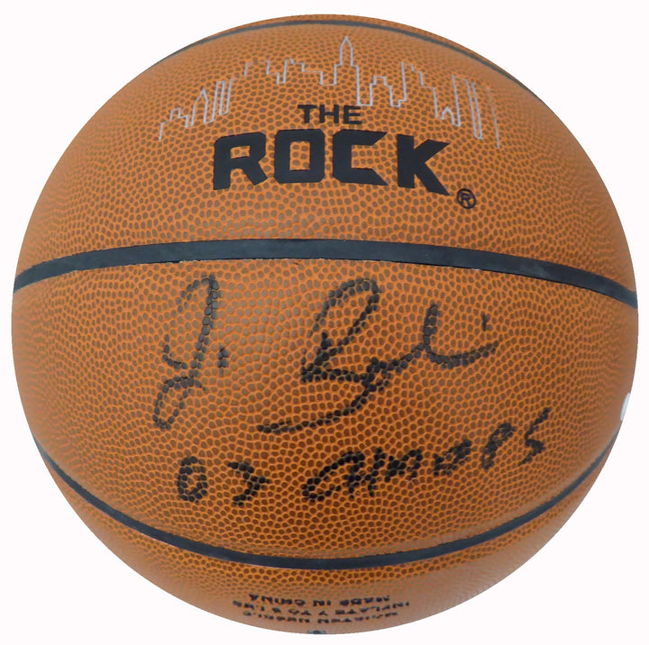 Jim Boeheim Signed The Rock Basketball Syracuse Orange "05 Champs" Steiner