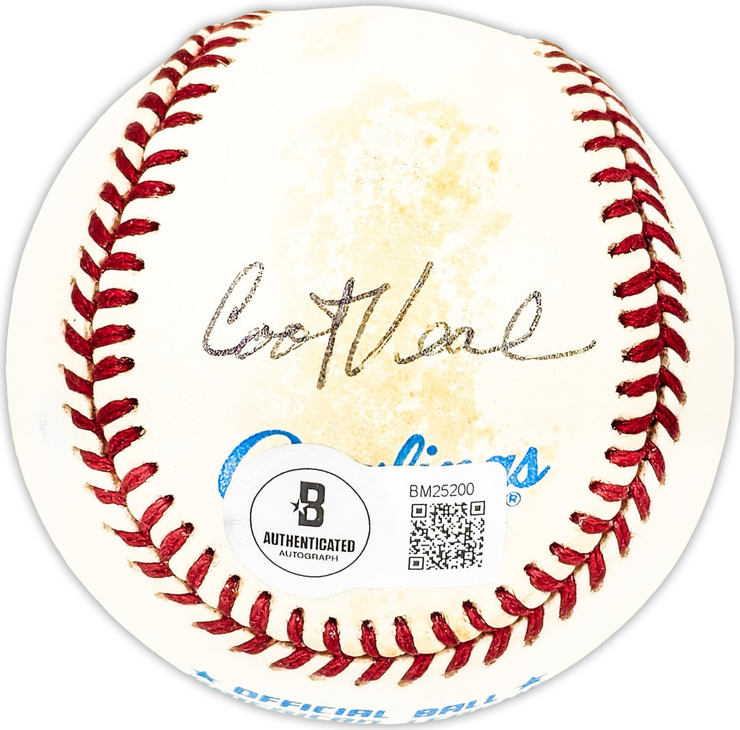 Coot Veal Signed Official AL Baseball Tigers, Senators Beckett BAS QR #BM25200