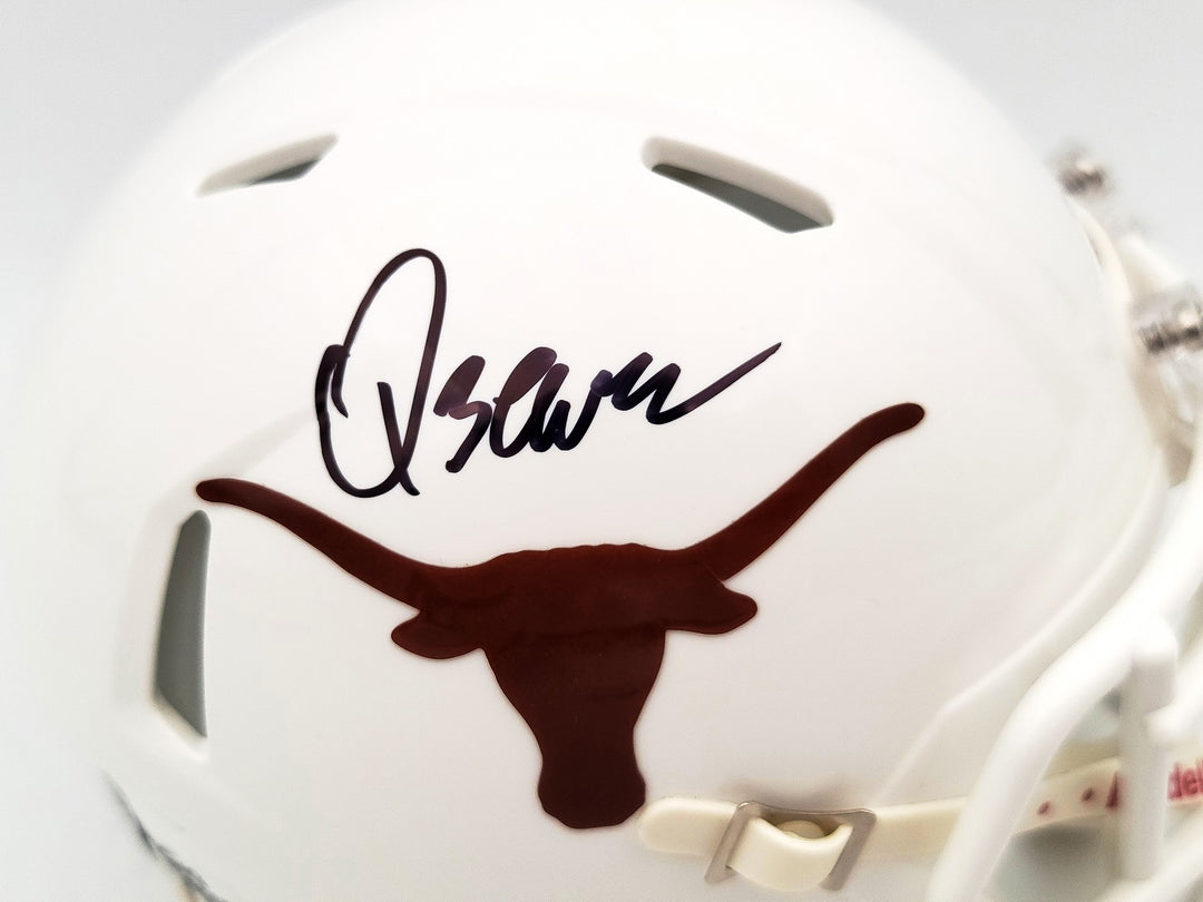 Quinn Ewers Autographed Signed Texas Longhorns White Speed Mini Helmet Beckett