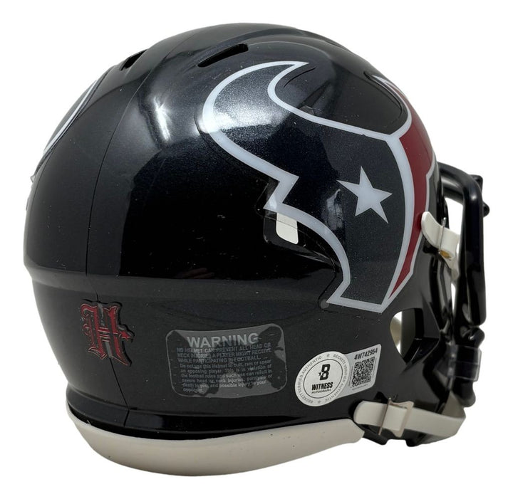 David Montgomery Signed Houston Texans Mini Speed Helmet BAS