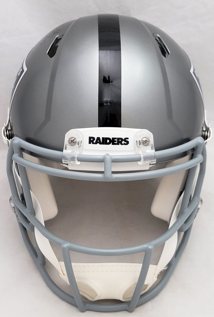 Davante Adams Signed Raiders Flash Gray Full Size Authentic Speed Helmet Beckett