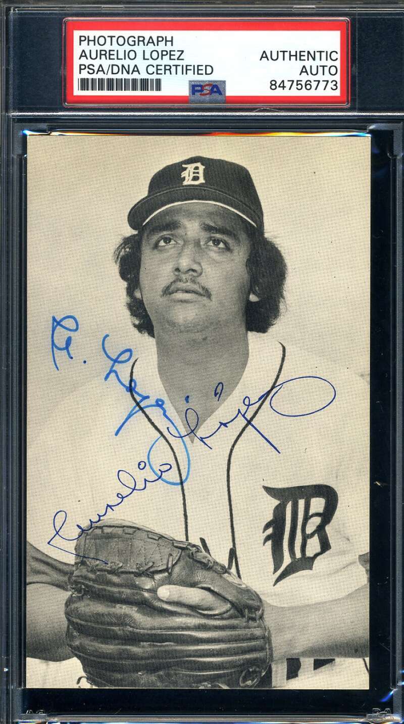 Aurelio Lopez PSA DNA Signed Photo Autograph Tigers