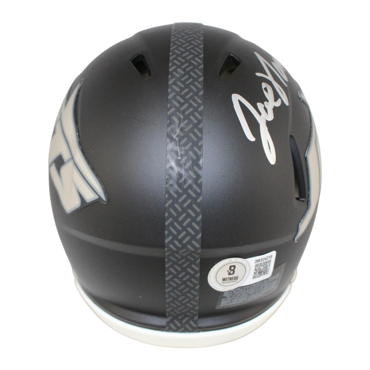 Joe Namath Autographed New York Jets Rivalries Mini Helmet Beckett Witness 53349