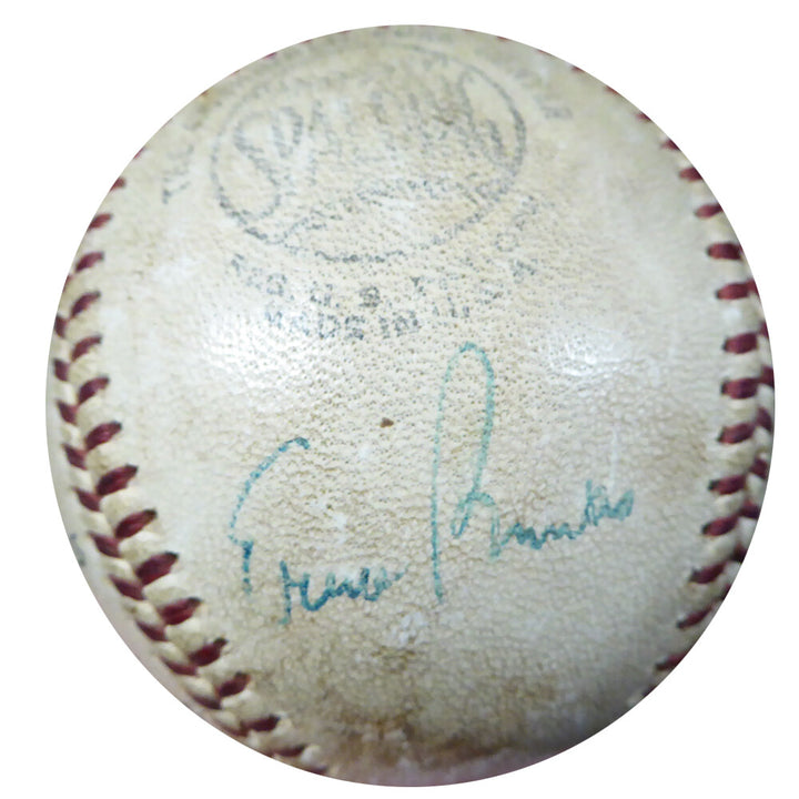 Ernie Banks Auto NL Game Used Baseball Cubs Vintage Sig "Foul Ball 1960" PSA/DNA