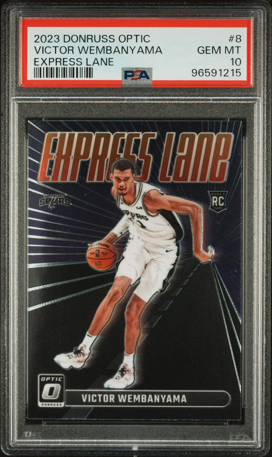 Graded 2023 Donruss Optic Victor Wembanyama #8 Express RC Basketball Card PSA 10