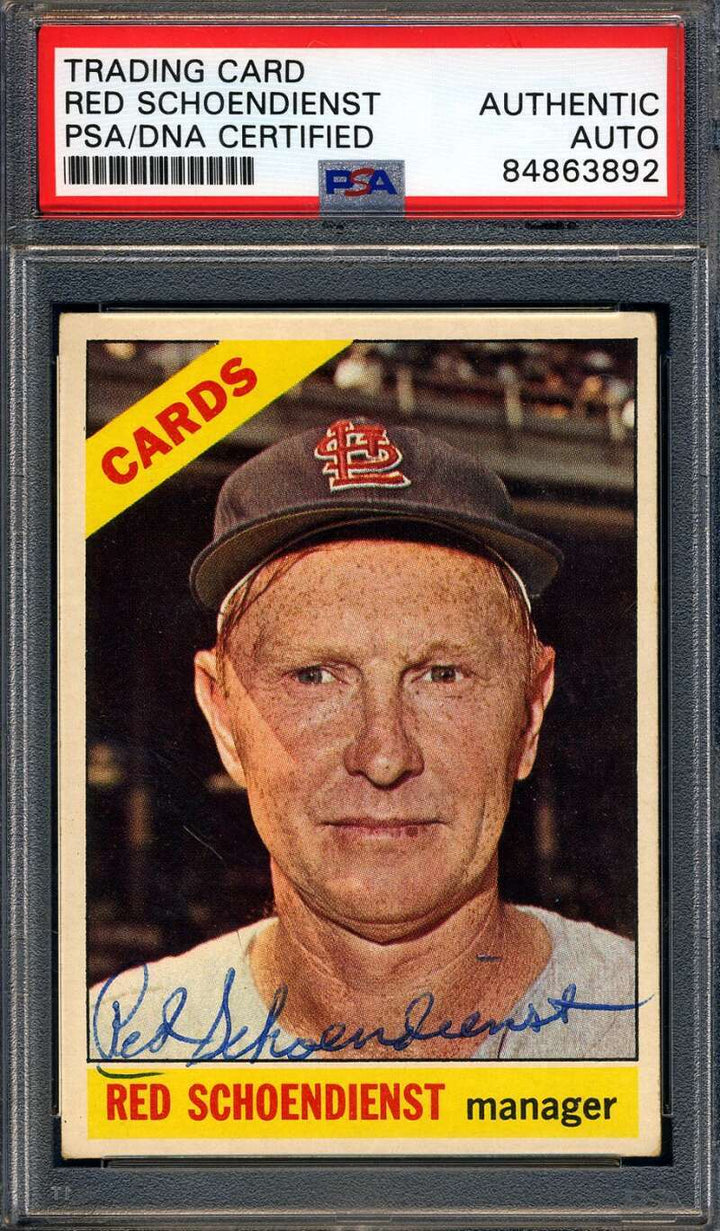 Red Schoendienst PSA DNA Signed 1966 Topps Autograph