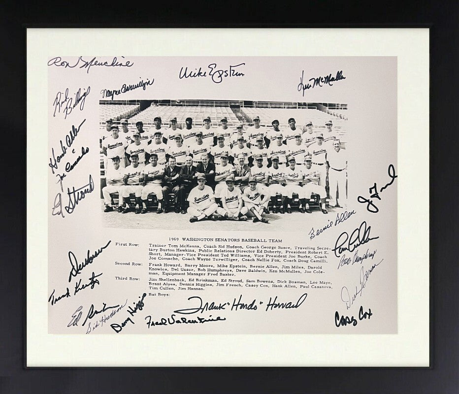 1969 Washington Senators Team Signed 16x20 Photo 21 Sigs-Beckett- Howard/Epstein