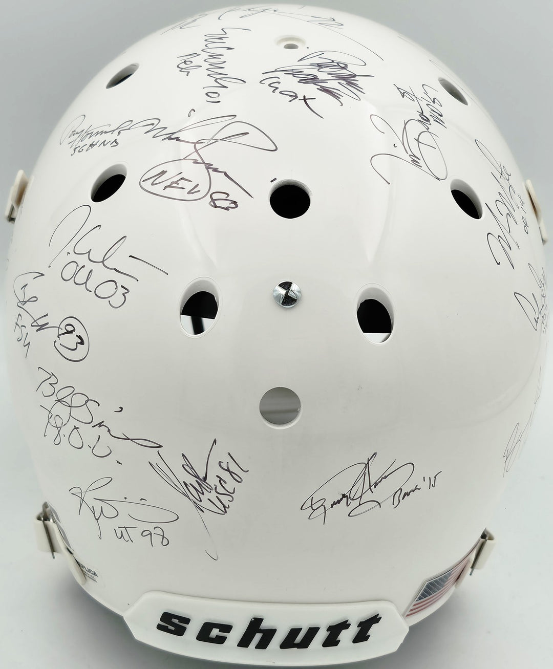 College Heisman Winners Auto White Full Size Schutt Helmet 24 Sigs Barry Sanders