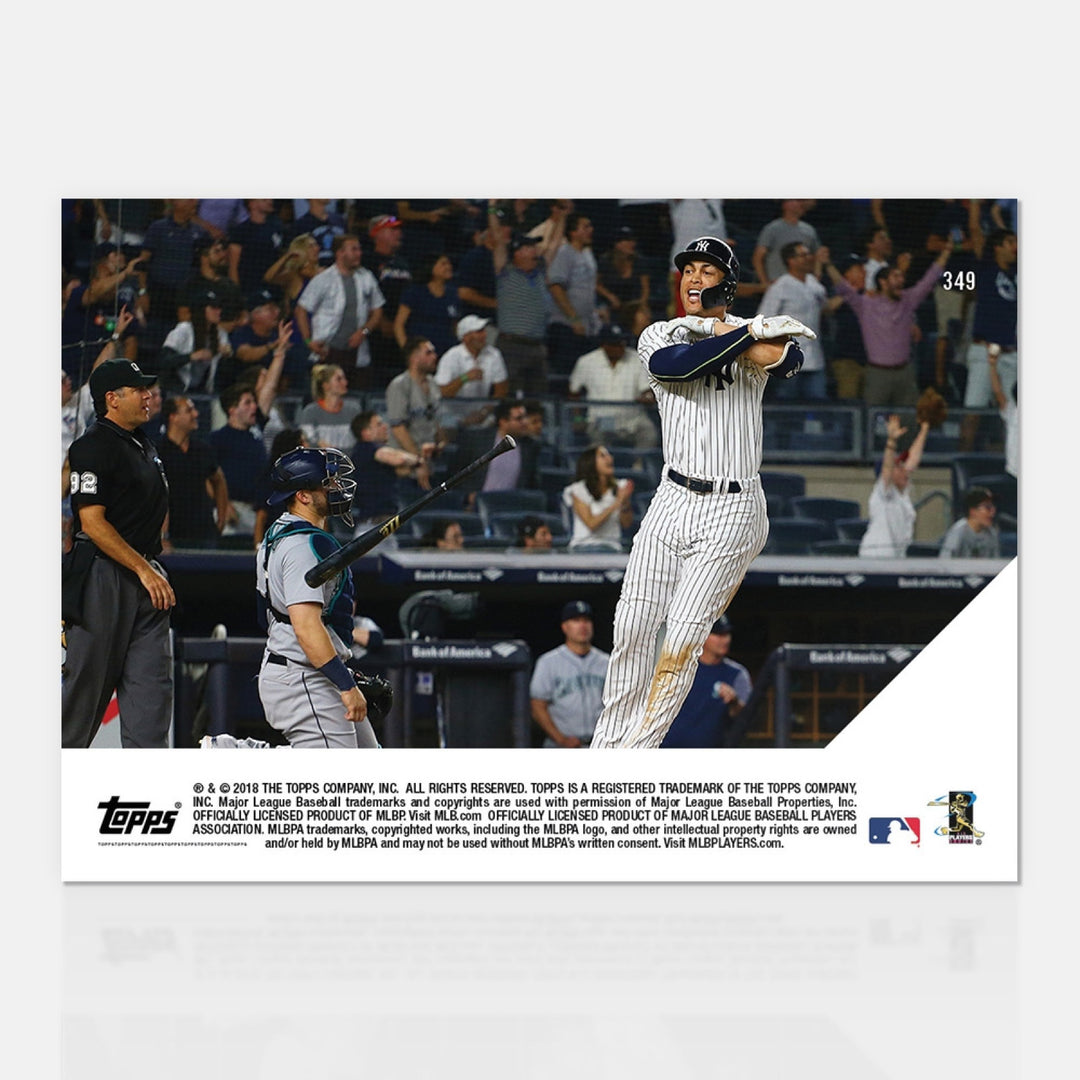 2018 GIANCARLO STANTON EPIC LATE RALLY 2-RUN WALK-OFF HOMERUN TOPPS NOW CARD 349
