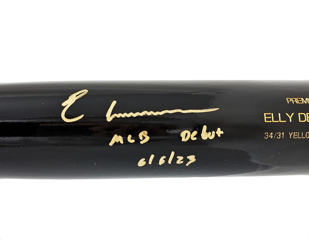 Elly De La Cruz Auto Black B45 Player Model Bat Reds "MLB Debut 6/6/23" Beckett