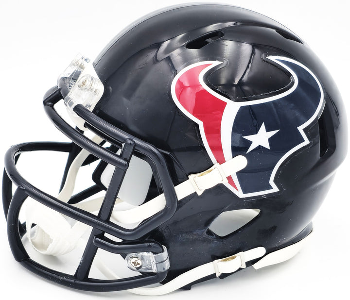 Tank Dell Autographed Signed Houston Texans Blue Speed Mini Helmet Beckett