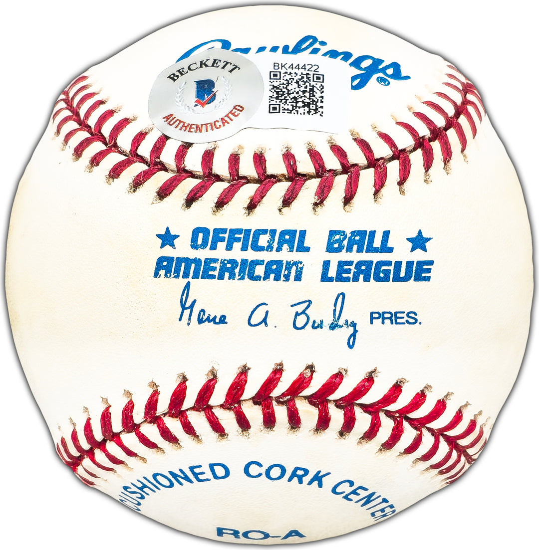 Steve Barber Autographed Signed AL Baseball Yankees, Orioles Beckett #BK44422