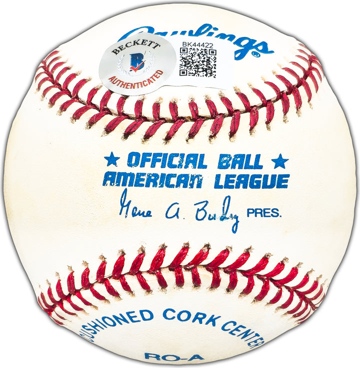 Steve Barber Autographed Signed AL Baseball Yankees, Orioles Beckett #BK44422