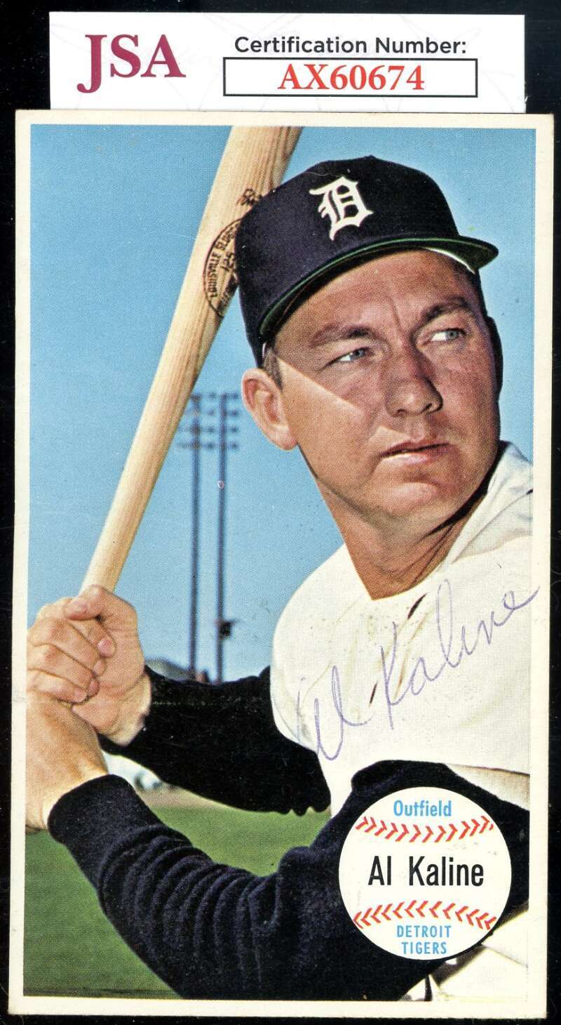 Al Kaline JSA Coa Vintage Signed 1964 Topps Giants Autograph