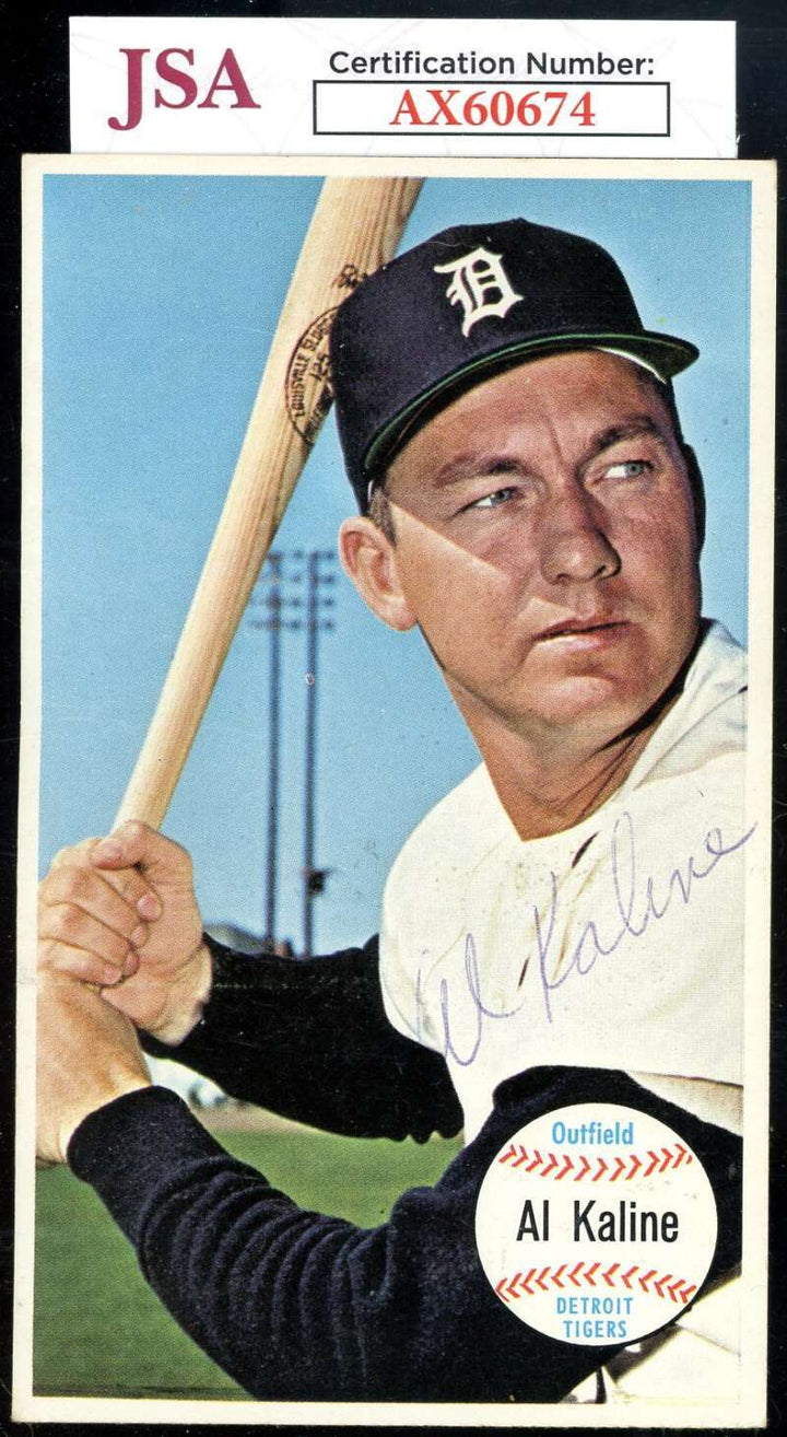 Al Kaline JSA Coa Vintage Signed 1964 Topps Giants Autograph
