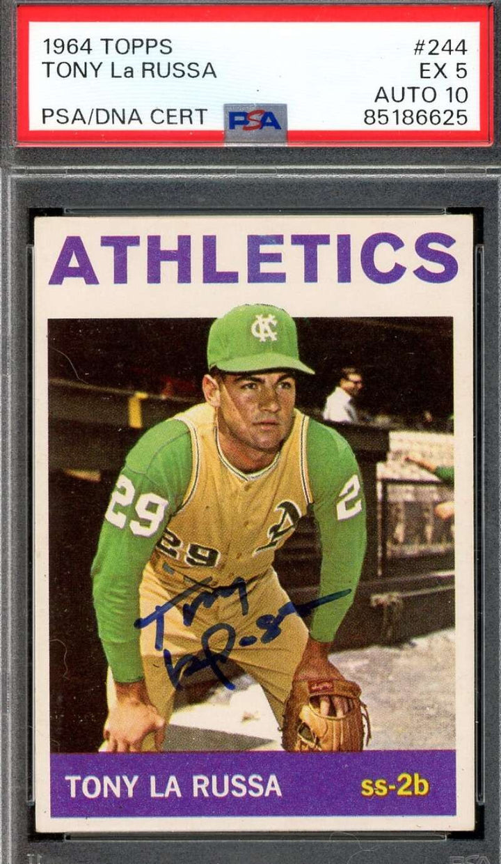 Tony LaRussa Gem Mint 10 PSA DNA Signed 1964 Topps Rookie Autograph