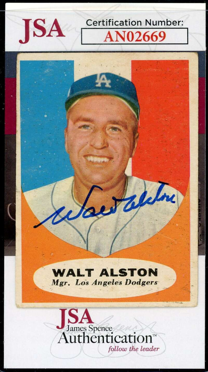 Walt Alston JSA Coa Signed 1961 Topps Autograph