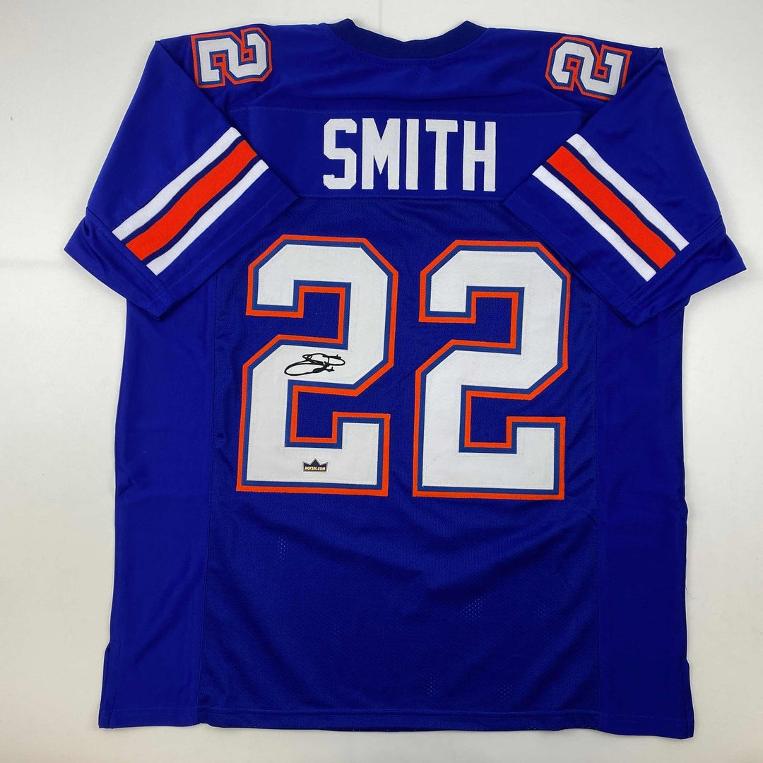 Facsimile Autographed Emmitt Smith Florida Blue Jersey Size Men's XL