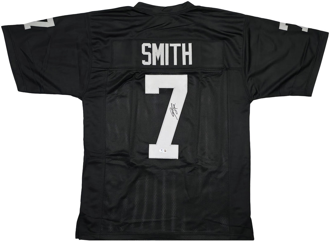 Las Vegas Raiders Geno Smith Signed Black Jersey Beckett Witness