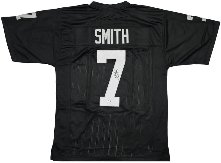 Las Vegas Raiders Geno Smith Signed Black Jersey Beckett Witness