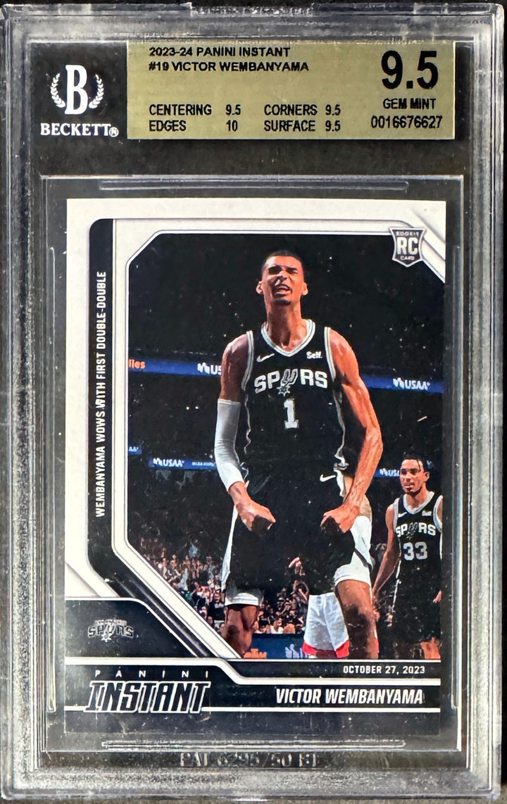 Victor Wembanyama 2023-24 Panini Instant Rookie Card 19- BGS Graded 9.5 Gem Mint