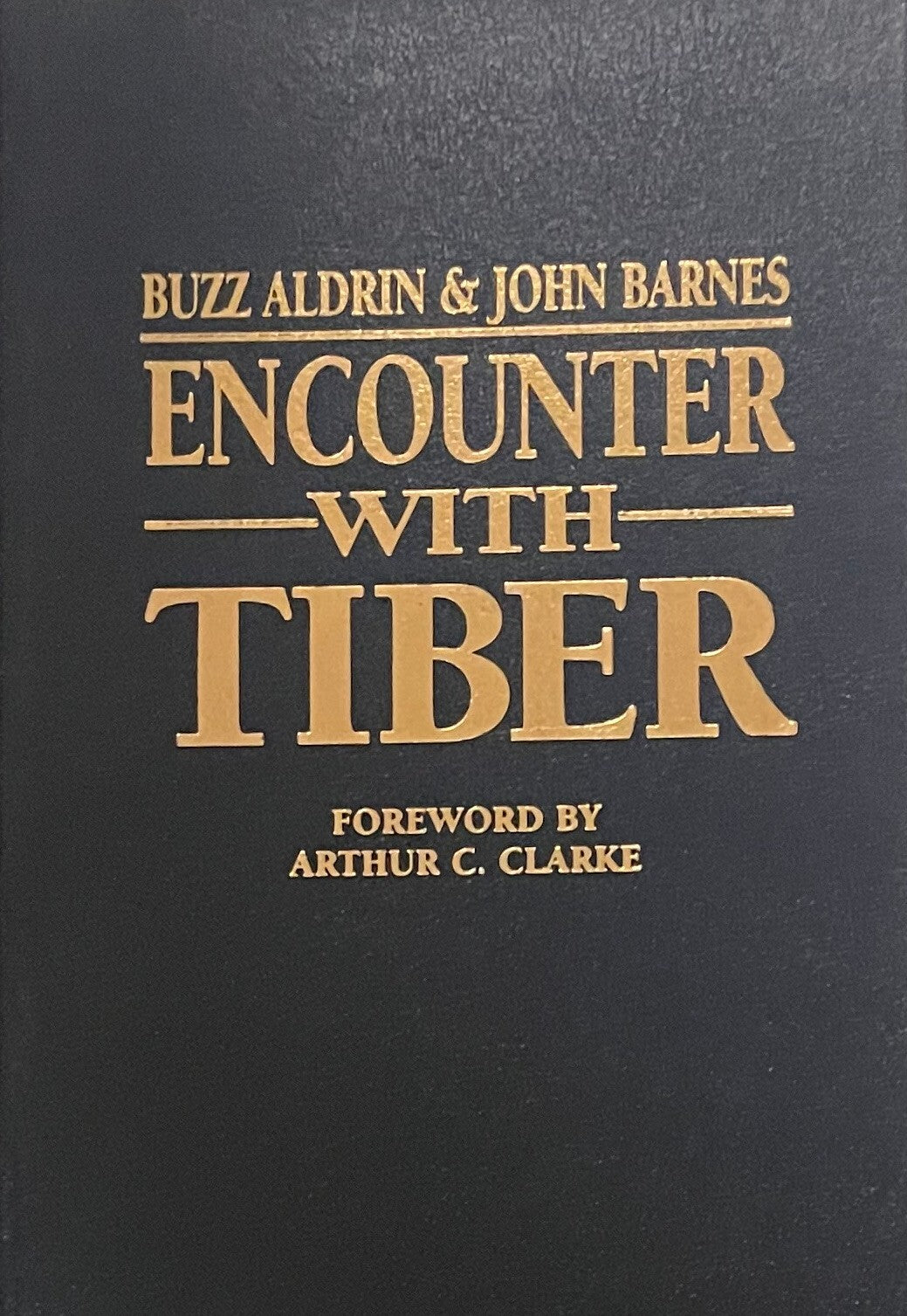 Buzz Aldrin signed Encounter With Tiber Flat Signed Press Leather Book- Beckett