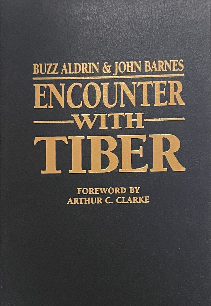 Buzz Aldrin signed Encounter With Tiber Flat Signed Press Leather Book- Beckett