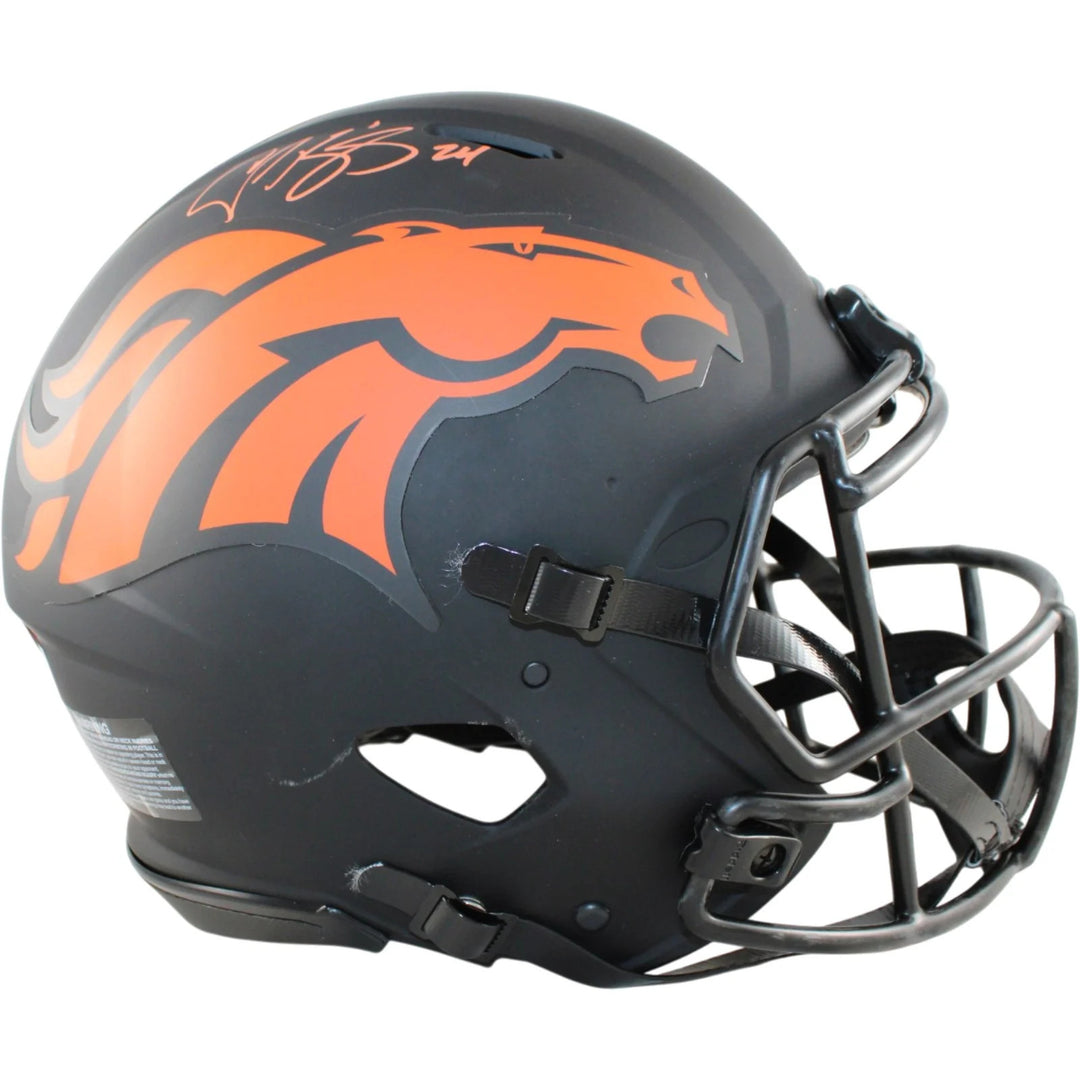 Champ Bailey Autographed Denver Broncos Pro Helmet Eclipse Beckett WIT 58668
